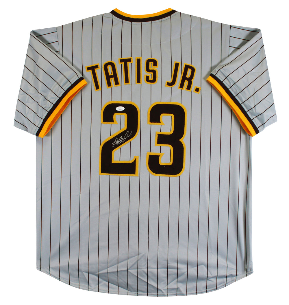 Fernando Tatis Jr. Authentic Signed Grey Pinstripe Pro Style Jersey JSA