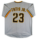 Fernando Tatis Jr. Authentic Signed Grey Pinstripe Pro Style Jersey JSA