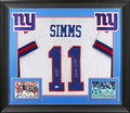 Phil Simms "SB XXI MVP" Signed Blue Pro Style Framed Jersey JSA Witness