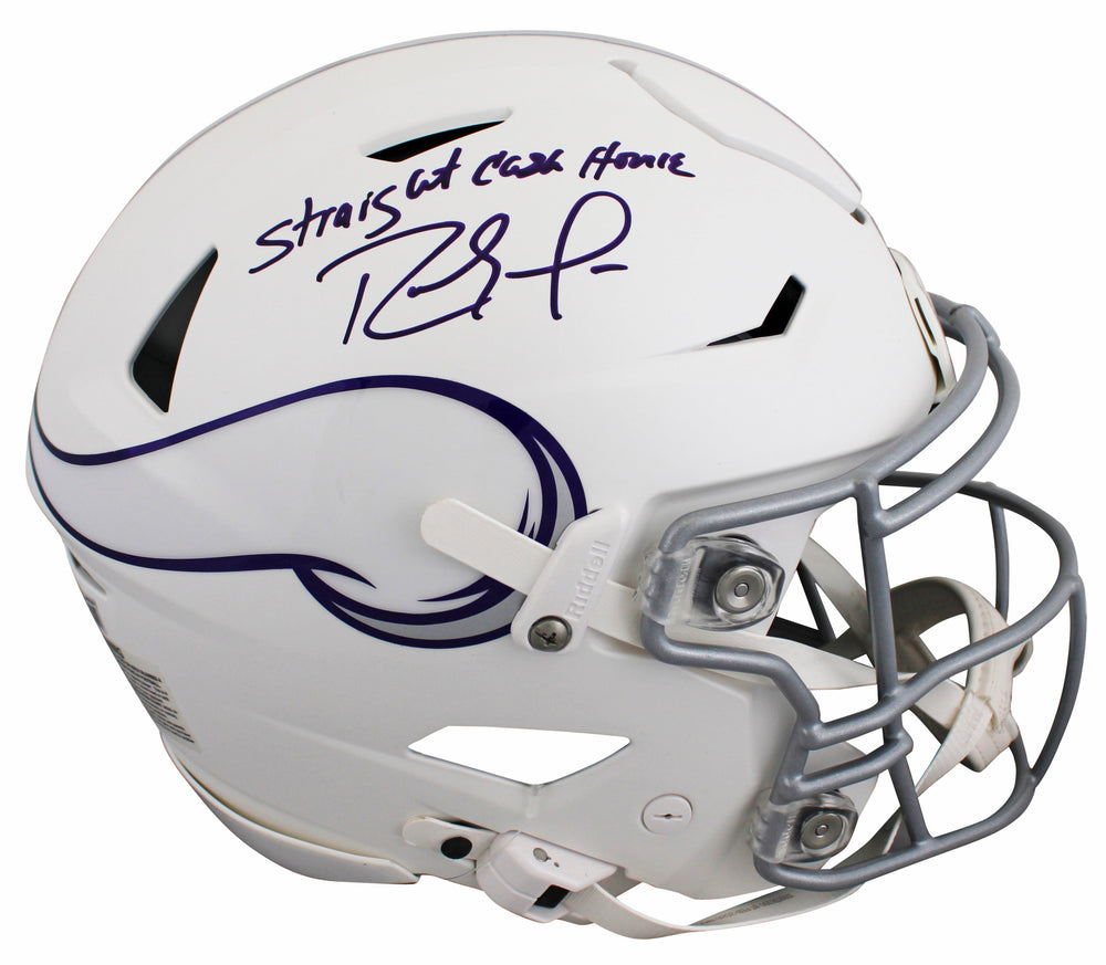 Vikings Randy Moss Signed 2024 On-Field Alt Speed Flex Full Size Helmet BAS Wit