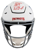 Patriots Randy Moss "SCH" Signed Rivalries Speed Flex Full Size Helmet BAS Wit