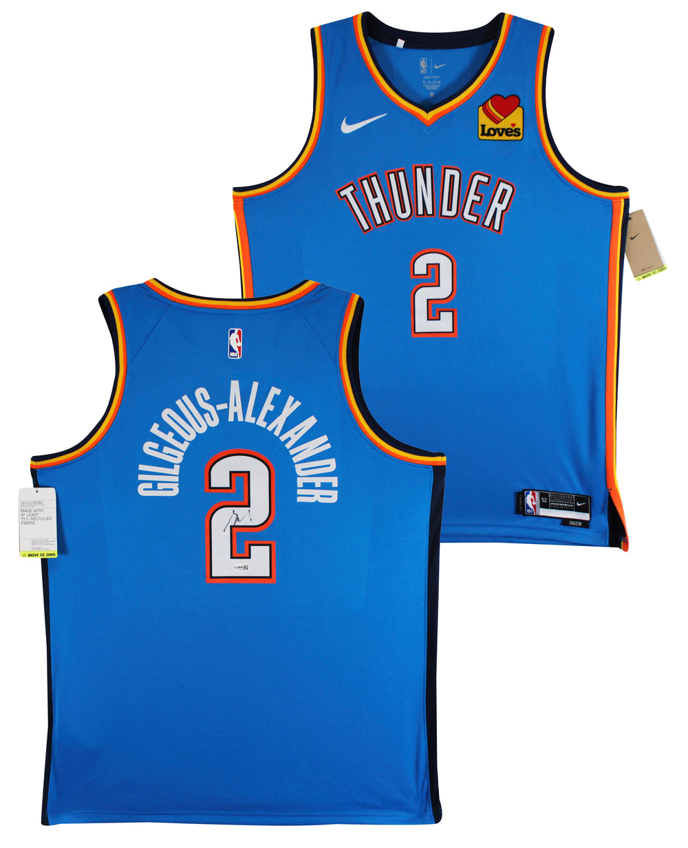 Thunder Shai Gilgeous-Alexander Signed Blue Nike Icon Ed. Jersey JSA #CL47587