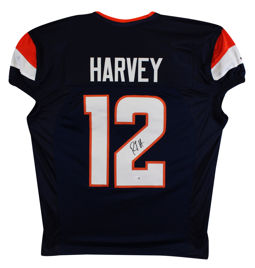 R.J. Harvey Authentic Signed Navy Procut Style Jersey Autographed JSA Witness