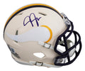 Vikings Justin Jefferson Authentic Signed Retro Speed Mini Helmet BAS Witnessed