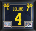Michigan Nico Collins Signed Navy Blue Pro Style Framed Jersey BAS Witnessed