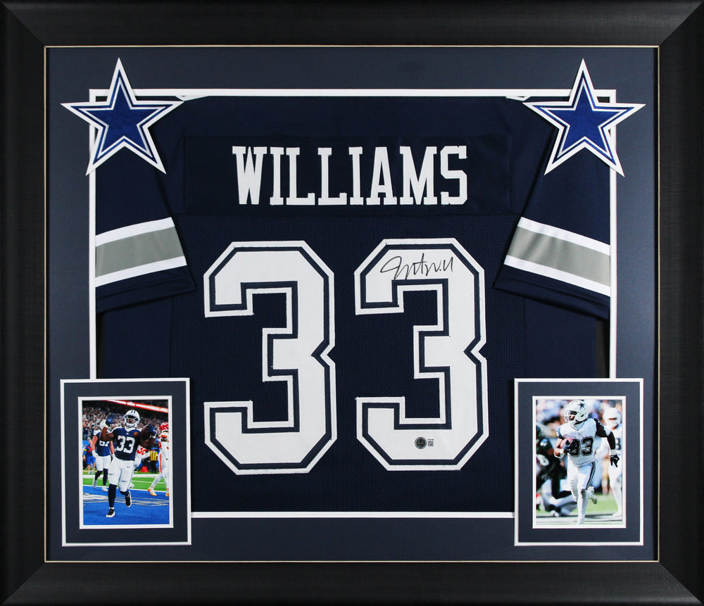 Javonte Williams Authentic Signed Navy Pro Style Framed Jersey BAS Witnessed