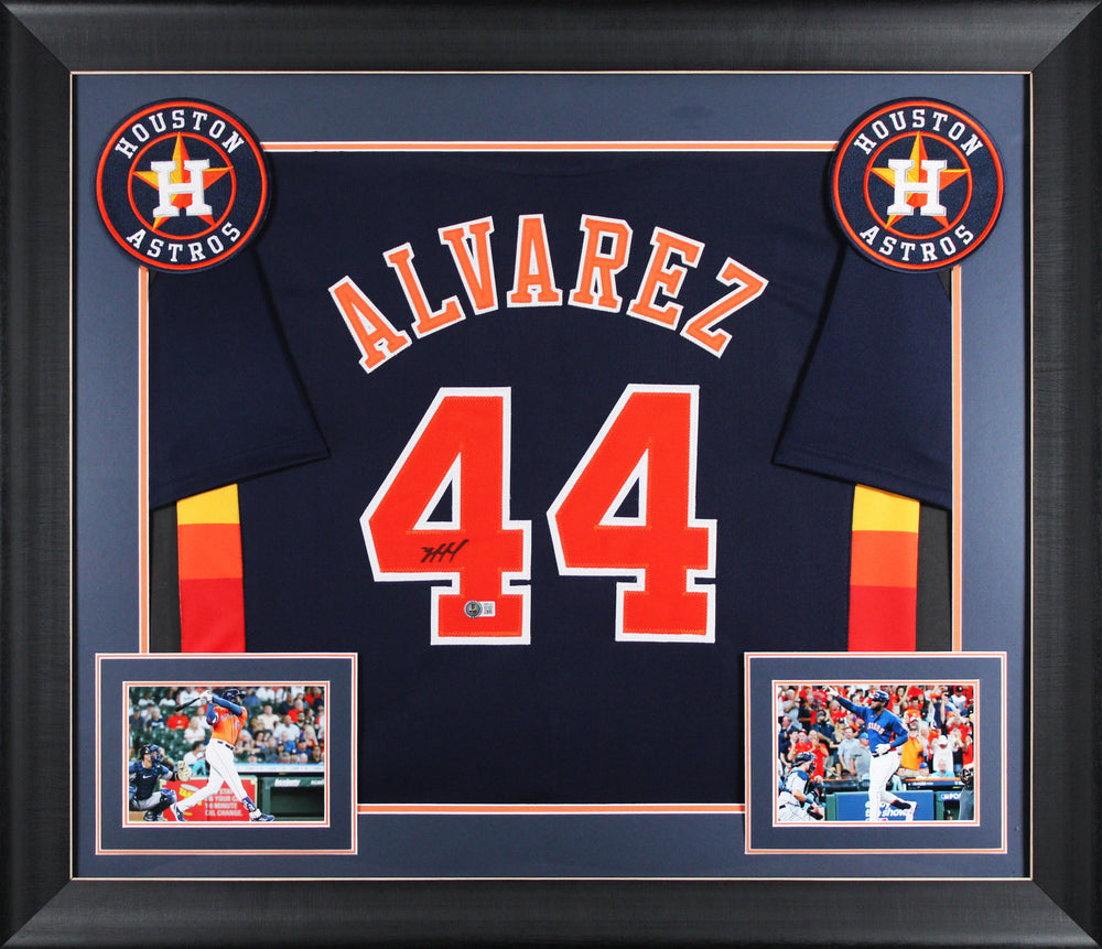 Yordan Alvarez Authentic Signed Navy Blue Pro Style Framed Jersey BAS Witnessed