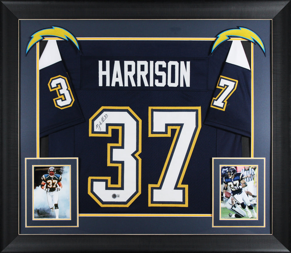 Rodney Harrison Authentic Signed Navy Blue Pro Style Framed Jersey BAS