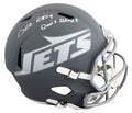 Jets Darrelle Revis "Revis Island" Signed Slate F/S Speed Rep Helmet W/ Case BAS