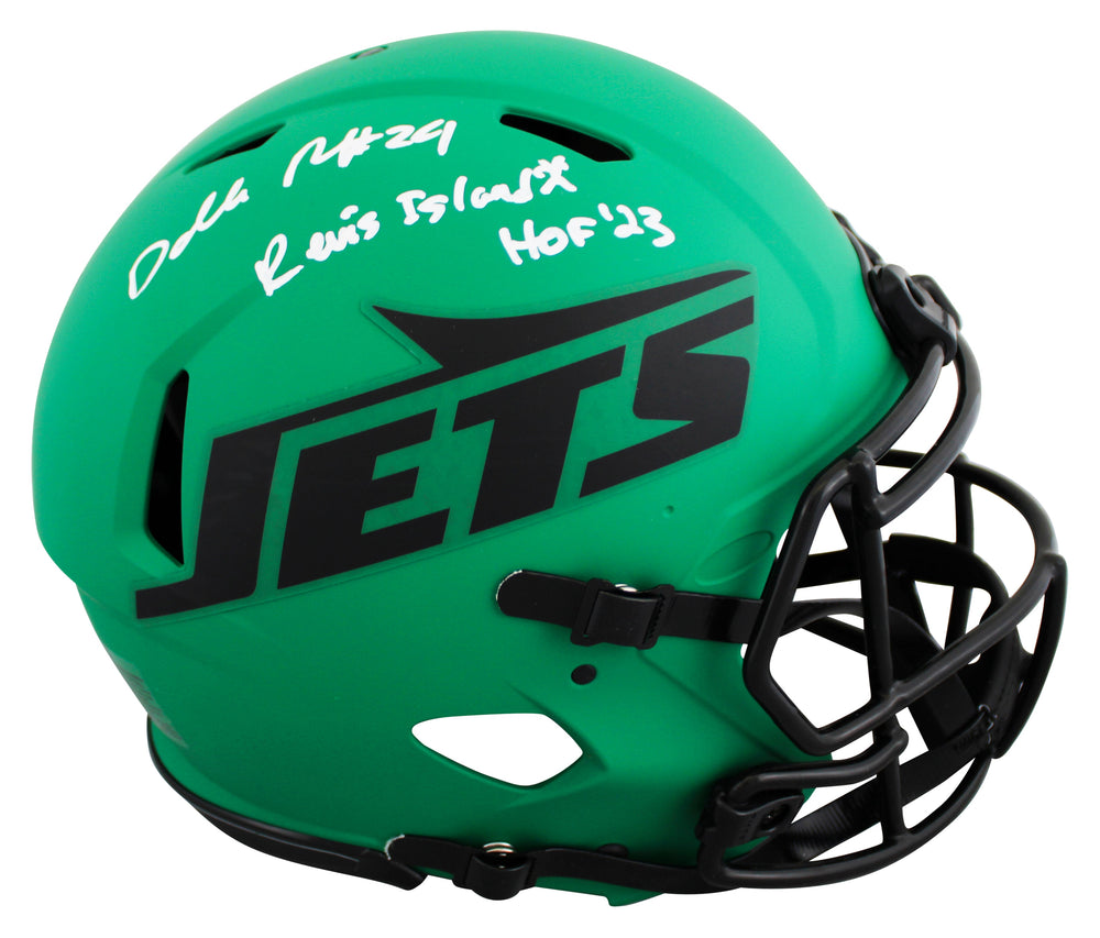 Jets Darelle Revis "2x Insc" Signed Rave Full Size Proline Helmet BAS Witnessed
