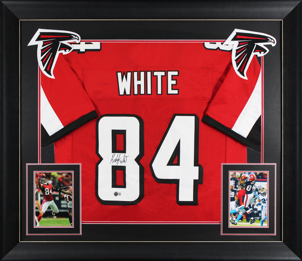 Roddy White Authentic Signed Red Pro Style Framed Jersey BAS Witnessed