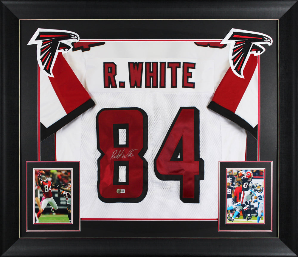 Roddy White Authentic Signed White Pro Style Framed Jersey BAS Witnessed