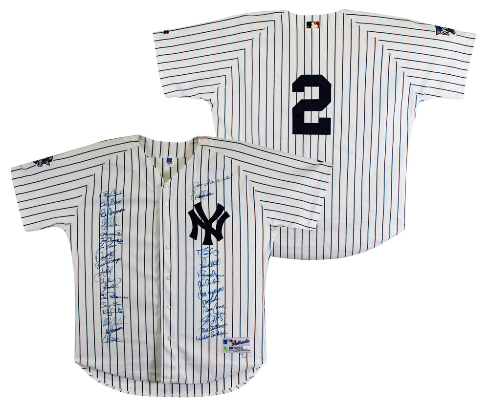 2000 Yankees (29) Torre, Jeter, Rivera Signed Pinstripe Jersey LE #29/126 JSA