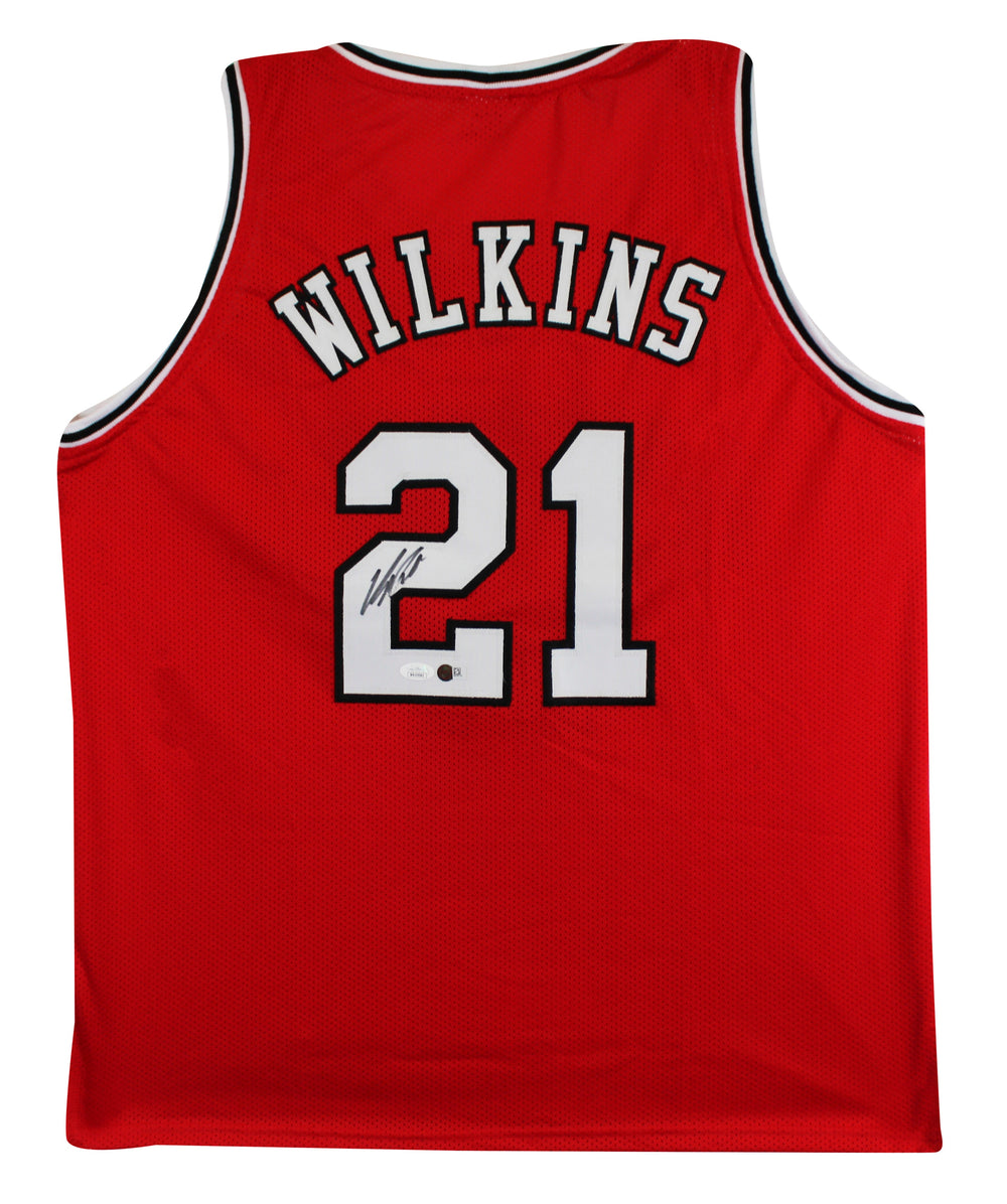 Georgia Dominique Wilkins Signed Red Pro Style Jersey JSA Witnessed #WA135361