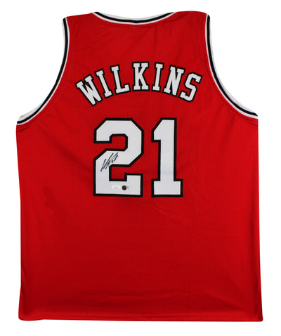 Georgia Dominique Wilkins Signed Red Pro Style Jersey JSA Witnessed #WA135361