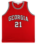 Georgia Dominique Wilkins Signed Red Pro Style Jersey JSA Witnessed #WA135361