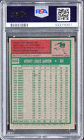 Brewers Hank Aaron Signed 1975 Topps #660 Card Auto Grade Mint 9! PSA/DNA Slab