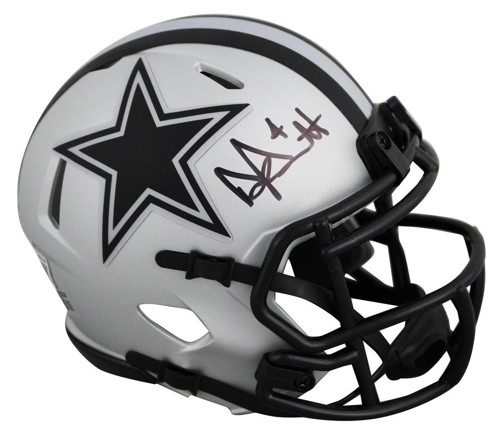 Cowboys Dak Prescott Authentic Signed Rave Speed Mini Helmet BAS Witnessed