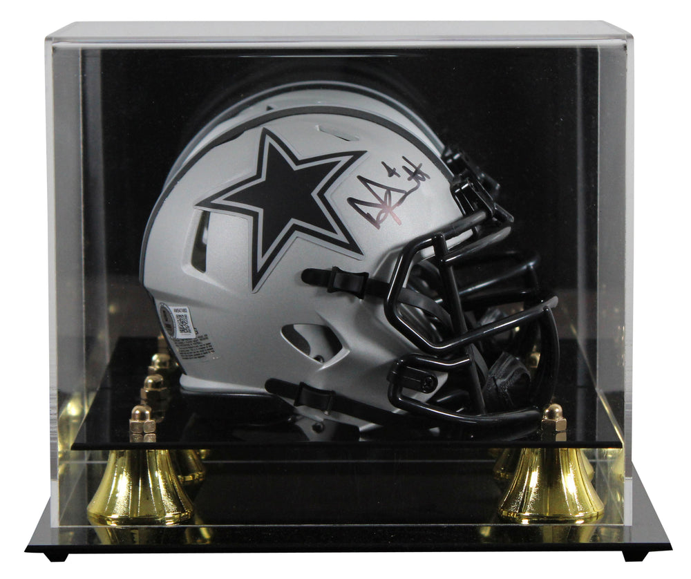 Cowboys Dak Prescott Signed Rave Speed Mini Helmet W/ Case BAS Witnessed