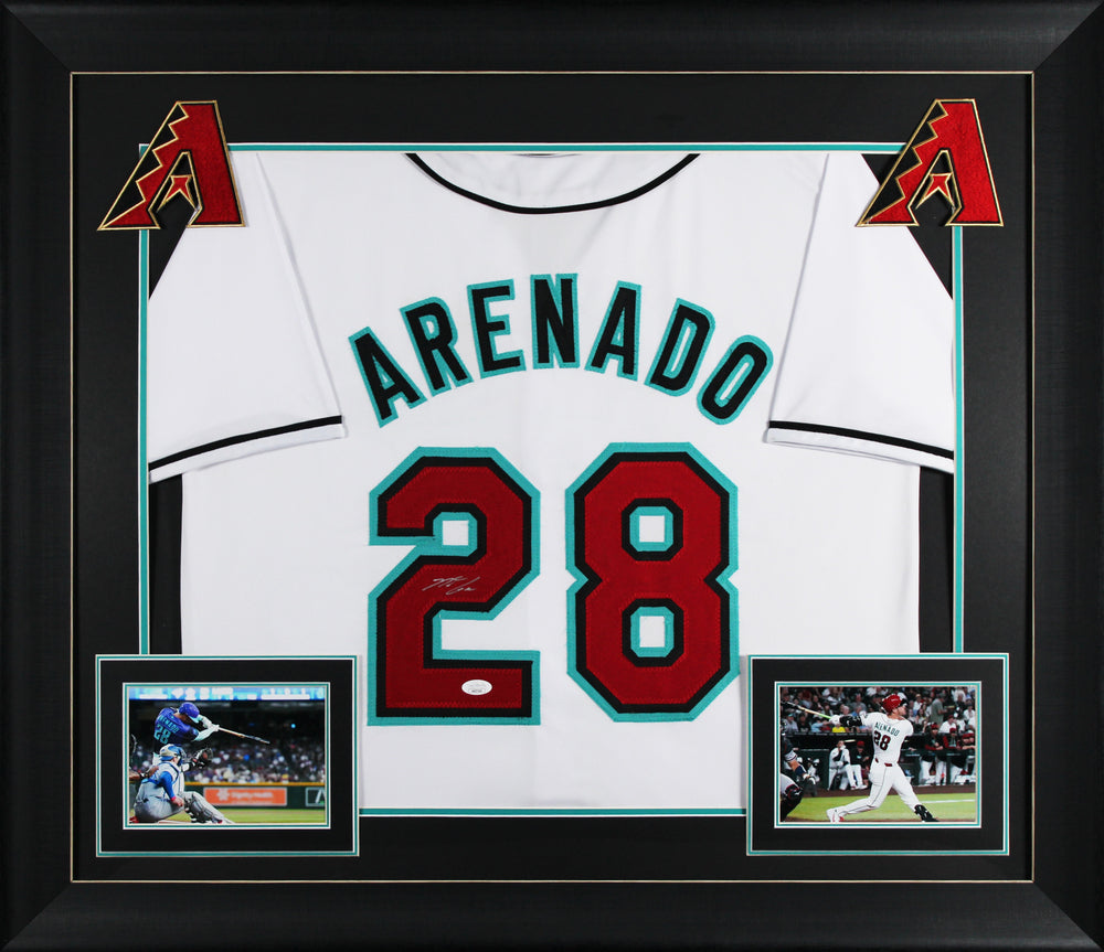 Nolan Arenado Authentic Signed White Pro Style Framed Jersey Autographed JSA 2