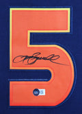 Jeff Bagwell Authentic Signed Navy Space City Framed Jersey BAS #BH24144