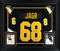 Penguins Jaromir Jagr Signed Black Fanatics Breakaway Framed Jersey BAS Witness