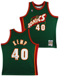 Sonics Shawn Kemp "Reign Man" Signed Green M&N 1995-96 HWC Swingman Jersey BAS W