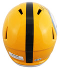 Steelers T.J. Watt Signed Yellow Full Size Speed Rep Helmet W/ Case BAS Witness