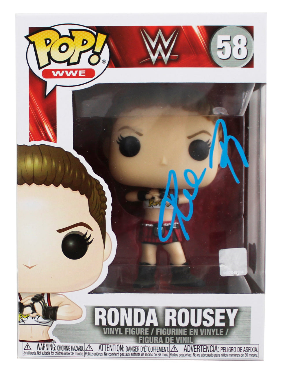 Ronda Rousey WWE Authentic Signed #58 Funko Pop Vinyl Figure BAS #BV45009