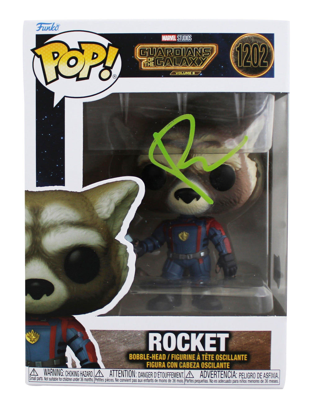 Bradley Cooper Guardians of the Galaxy Signed #1202 Funko Pop Vinyl Figure BAS 1