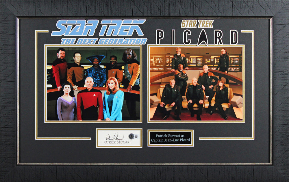 Patrick Stewart Star Trek: The Next Generation Signed & Framed Cut Signature BAS