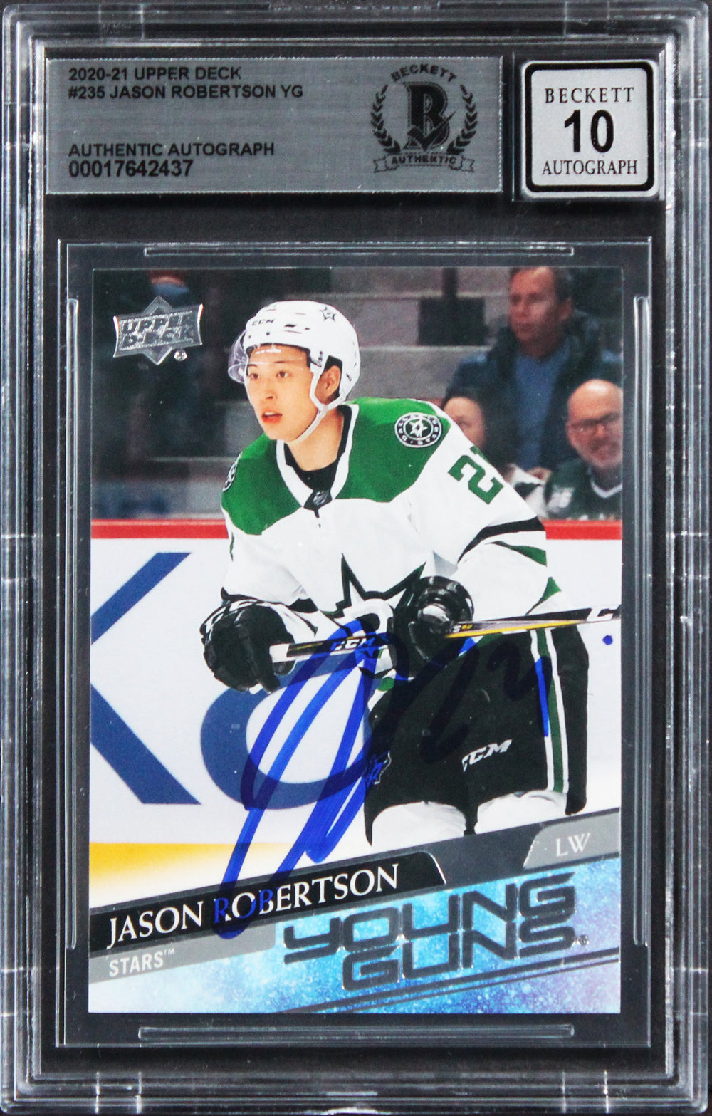 Stars Jason Robertson Signed 2020 Upper Deck #235 Card Auto 10! BAS Slabbed