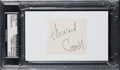 Howard Cosell Authentic Signed 2.5x2 Inch Cut Signature PSA/DNA Slabbed