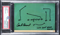 Dick Vermeil "Slot Hook Swing" Signed 3.5x5 Photo w/ Hand Drawn Play PSA Slabbed