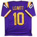 LSU Sam Leavitt Authentic Signed Alternate Purple Pro Style Jersey BAS Witnessed
