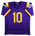 LSU Sam Leavitt Authentic Signed Alternate Purple Pro Style Jersey BAS Witnessed