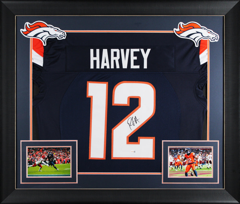 R.J. Harvey Authentic Signed Navy Procut Style Framed Jersey JSA Witness