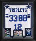 (3) Staubach, Dorsett & Pearson Signed White Pro Style Framed Jersey BAS Witness