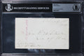 James Garfield Authentic Signed 5.75x3.25 Free Frank Autographed BAS Slabbed