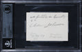 Andrew Johnson Authentic Signed 3.75x2.5 Undated Handwritten Note BAS Slabbed