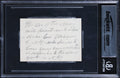 Andrew Johnson Authentic Signed 3.75x2.5 Undated Handwritten Note BAS Slabbed