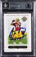 Packers Aaron Rodgers "XLV MVP" Signed 2005 Topps #431 Rookie Card BAS Slabbed
