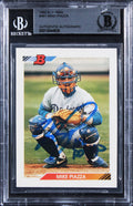 Dodgers Mike Piazza "NL ROY 93" Signed 1992 Bowman #461 Rookie Card BAS Slabbed