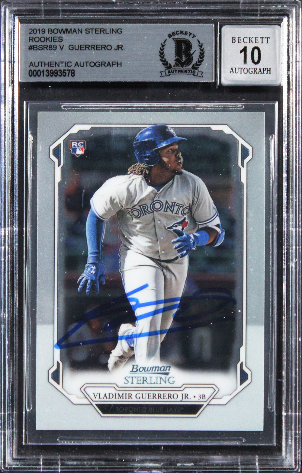 Blue Jays Vlad Guerrero Jr. Signed 2019 Bowman #BSR89 RC Card Auto 10! BAS Slab