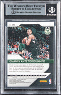 Bucks Giannis Antetokounmpo Signed 2018 Panini Prizm #296 Card BAS Slabbed