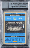Warriors Stephen Curry Signed 2011 Panini #114 Card Auto Grade 10! BAS Slabbed