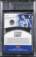 Warriors Stephen Curry Signed 2019 Panini Prizm Silver #24 Card Auto 10 BAS Slab