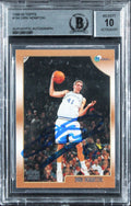 Mavericks Dirk Nowitzki Signed 1998 Topps #154 Rookie Card Auto 10! BAS Slabbed