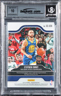 Warriors Stephen Curry Signed 2019 Panini Prizm SS #93 Card Auto 10! BAS Slabbed