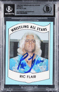Ric Flair Signed 1982 PWE Wrestling All-Star Series A Rookie Card BAS Slabbed